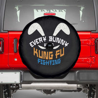 Every Bunny Was Kung Fu Fighting Spare Tire Cover Funny Easter Vintage Rabbit Face