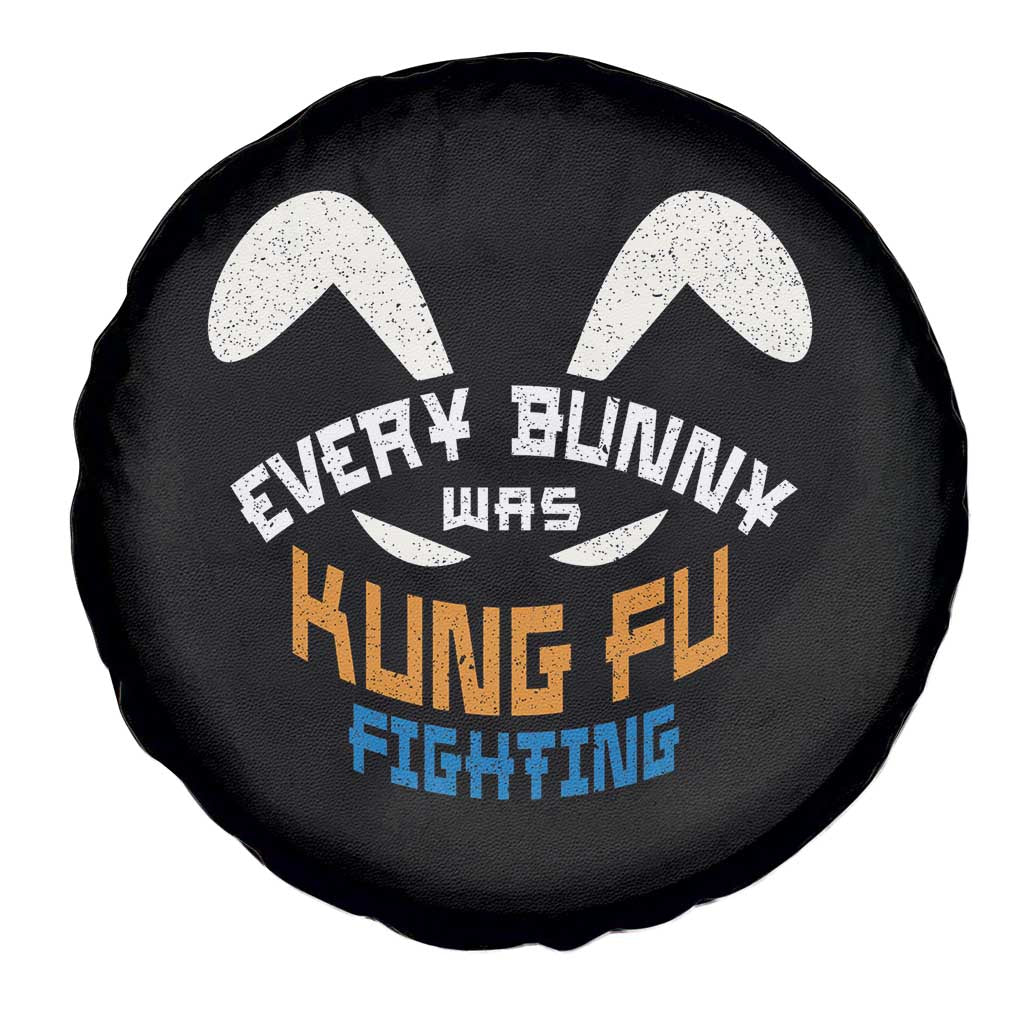 Every Bunny Was Kung Fu Fighting Spare Tire Cover Funny Easter Vintage Rabbit Face