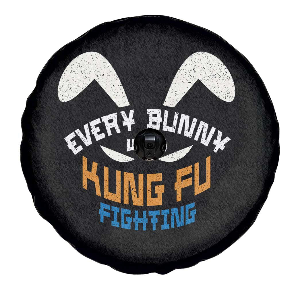 Every Bunny Was Kung Fu Fighting Spare Tire Cover Funny Easter Vintage Rabbit Face