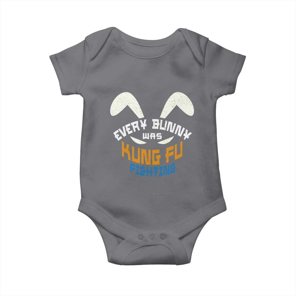 Every Bunny Was Kung Fu Fighting Baby Onesie Funny Easter Vintage Rabbit Face