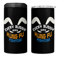 Every Bunny Was Kung Fu Fighting 4 in 1 Can Cooler Tumbler Funny Easter Vintage Rabbit Face