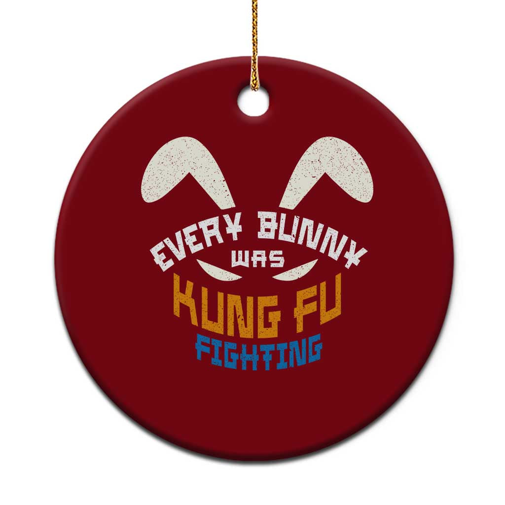 Every Bunny Was Kung Fu Fighting Ceramic Ornament Funny Easter Vintage Rabbit Face