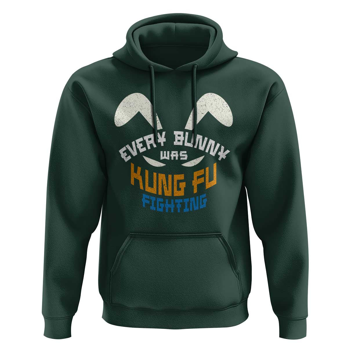 Every Bunny Was Kung Fu Fighting Hoodie Funny Easter Vintage Rabbit Face