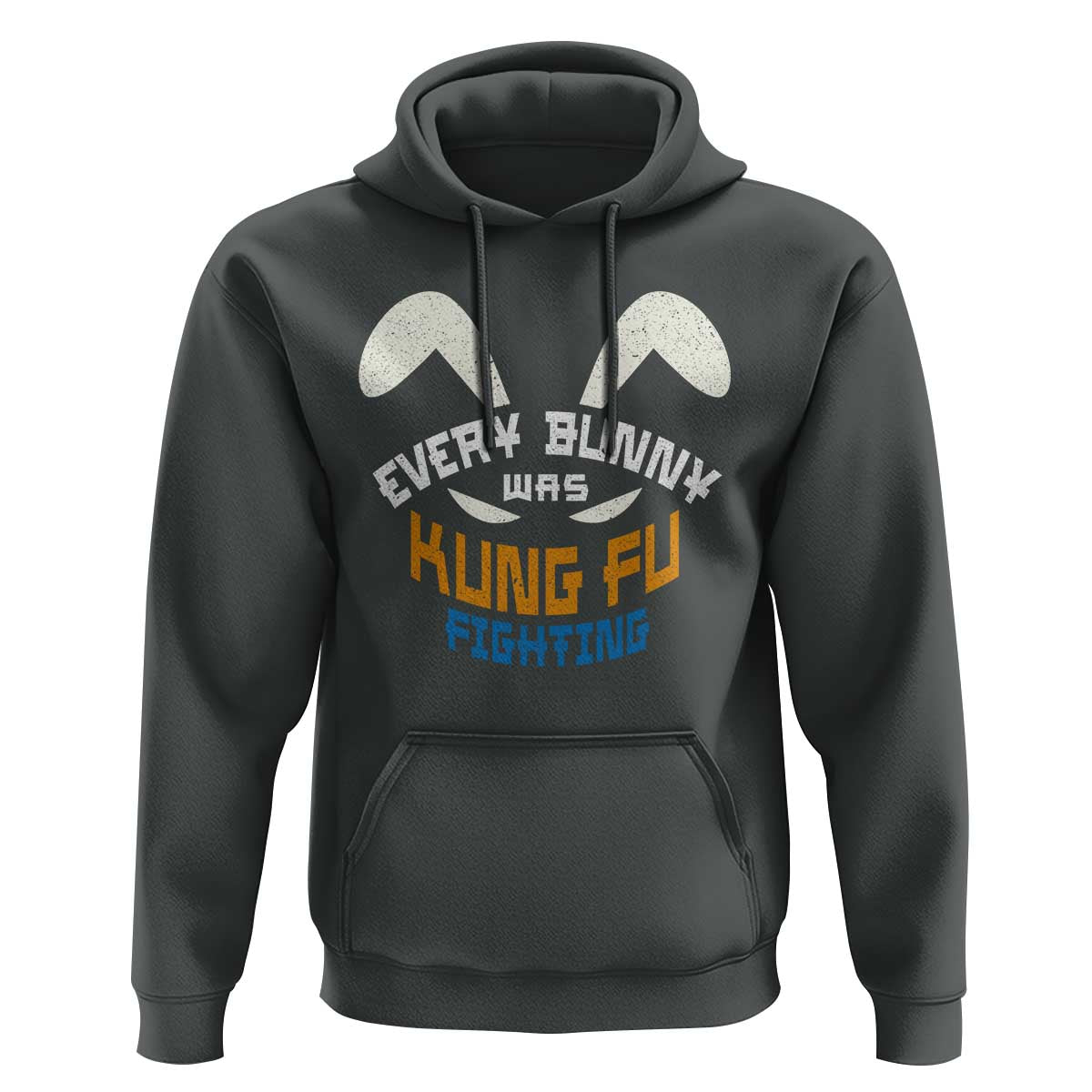 Every Bunny Was Kung Fu Fighting Hoodie Funny Easter Vintage Rabbit Face