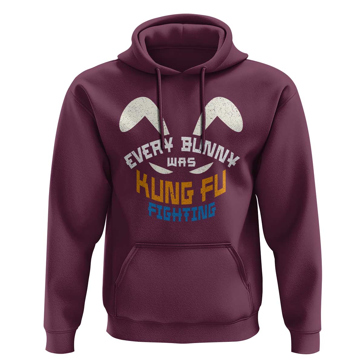 Every Bunny Was Kung Fu Fighting Hoodie Funny Easter Vintage Rabbit Face