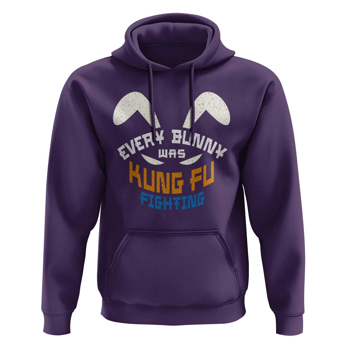 Every Bunny Was Kung Fu Fighting Hoodie Funny Easter Vintage Rabbit Face