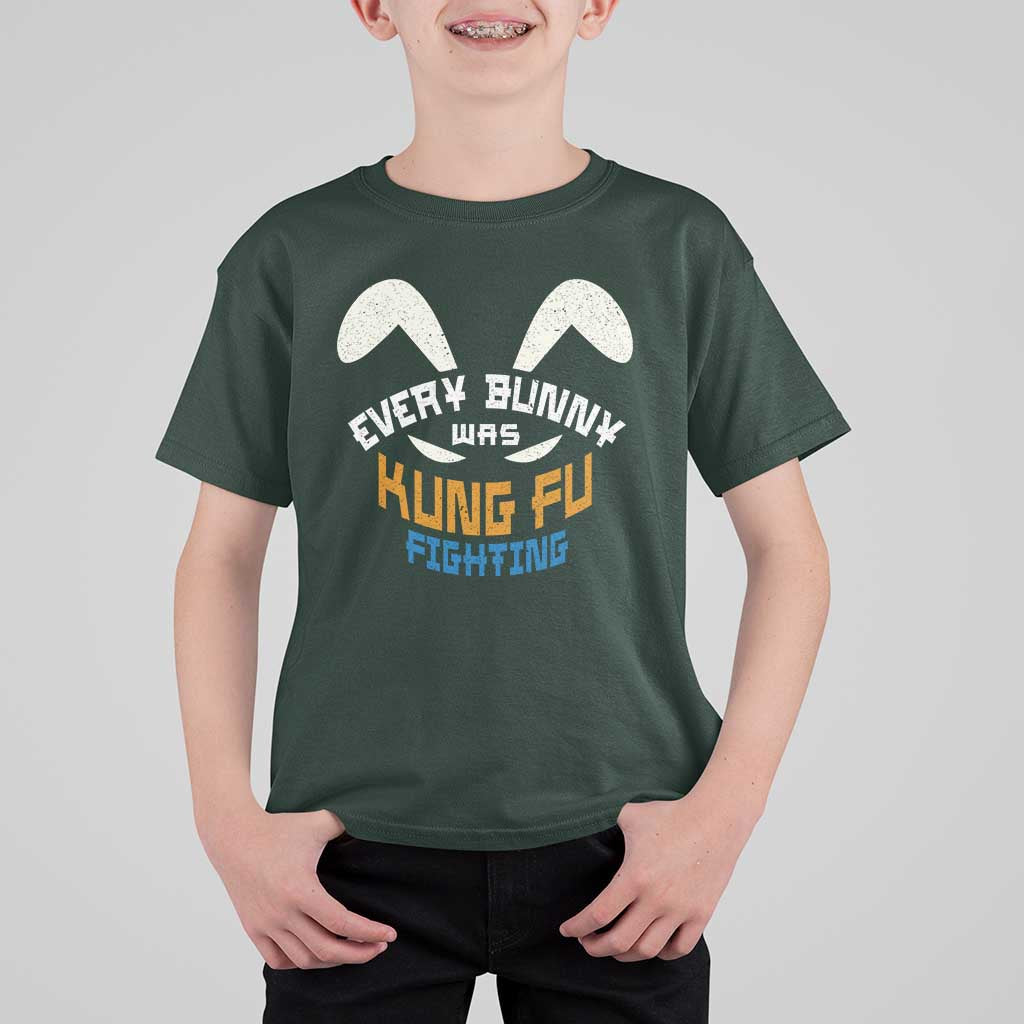 Every Bunny Was Kung Fu Fighting T Shirt For Kid Funny Easter Vintage Rabbit Face