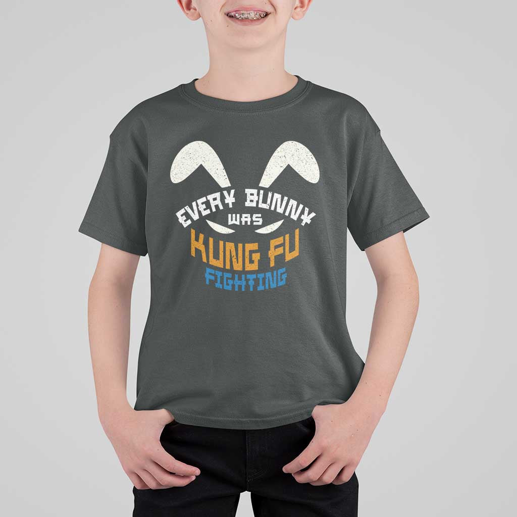 Every Bunny Was Kung Fu Fighting T Shirt For Kid Funny Easter Vintage Rabbit Face