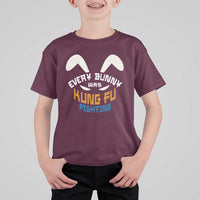 Every Bunny Was Kung Fu Fighting T Shirt For Kid Funny Easter Vintage Rabbit Face