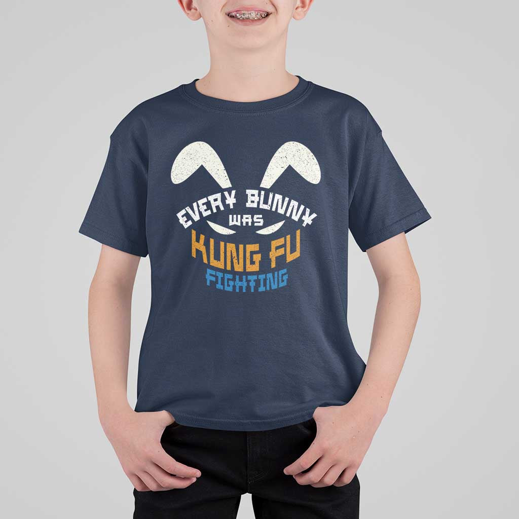 Every Bunny Was Kung Fu Fighting T Shirt For Kid Funny Easter Vintage Rabbit Face
