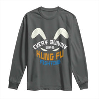 Every Bunny Was Kung Fu Fighting Long Sleeve Shirt Funny Easter Vintage Rabbit Face