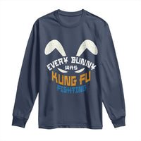 Every Bunny Was Kung Fu Fighting Long Sleeve Shirt Funny Easter Vintage Rabbit Face