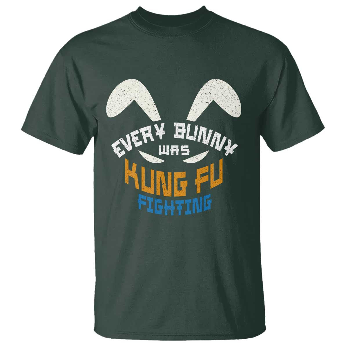 Every Bunny Was Kung Fu Fighting T Shirt Funny Easter Vintage Rabbit Face