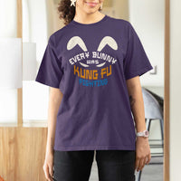 Every Bunny Was Kung Fu Fighting T Shirt For Women Funny Easter Vintage Rabbit Face