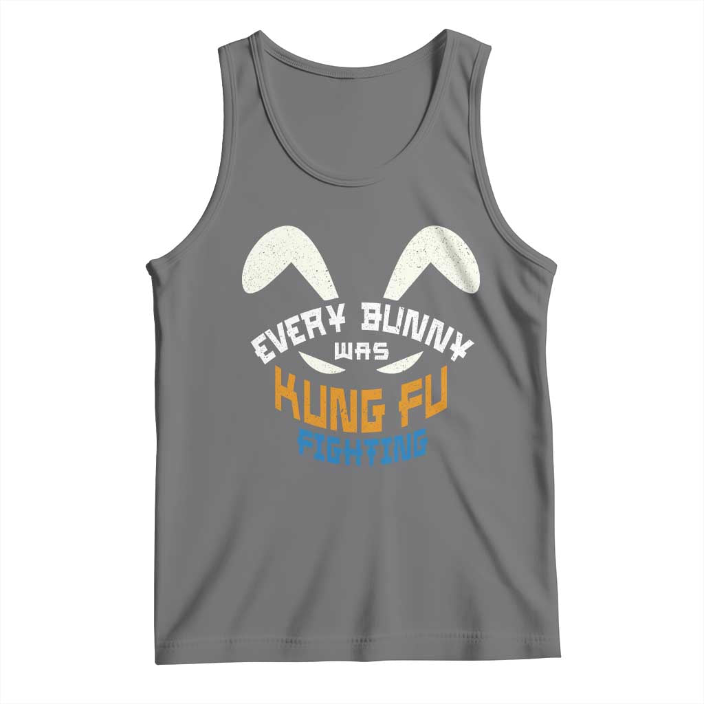 Every Bunny Was Kung Fu Fighting Tank Top Funny Easter Vintage Rabbit Face