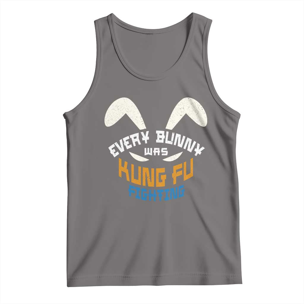 Every Bunny Was Kung Fu Fighting Tank Top Funny Easter Vintage Rabbit Face