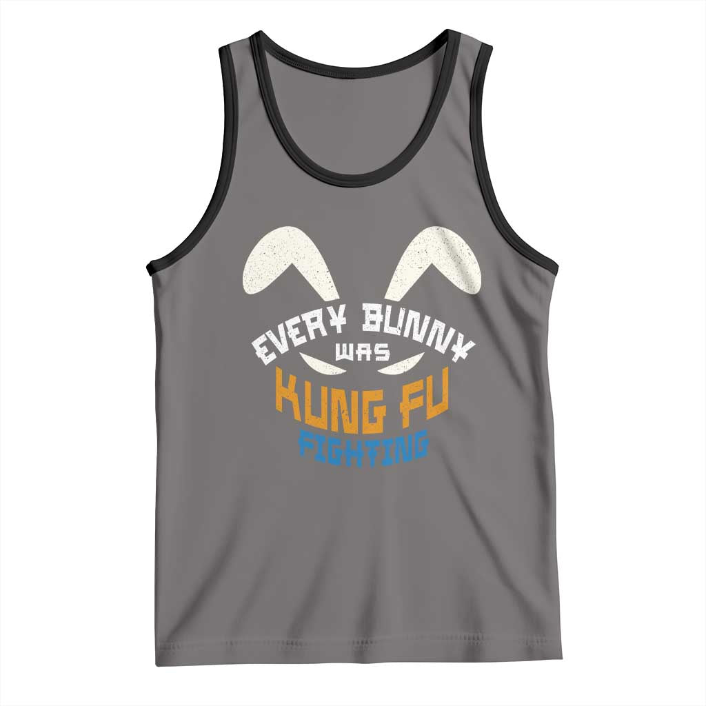 Every Bunny Was Kung Fu Fighting Tank Top Funny Easter Vintage Rabbit Face