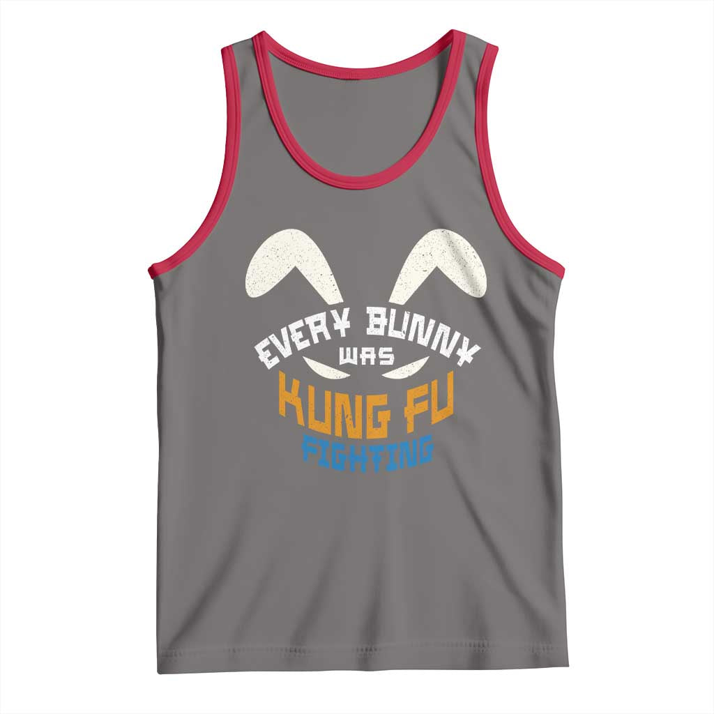 Every Bunny Was Kung Fu Fighting Tank Top Funny Easter Vintage Rabbit Face