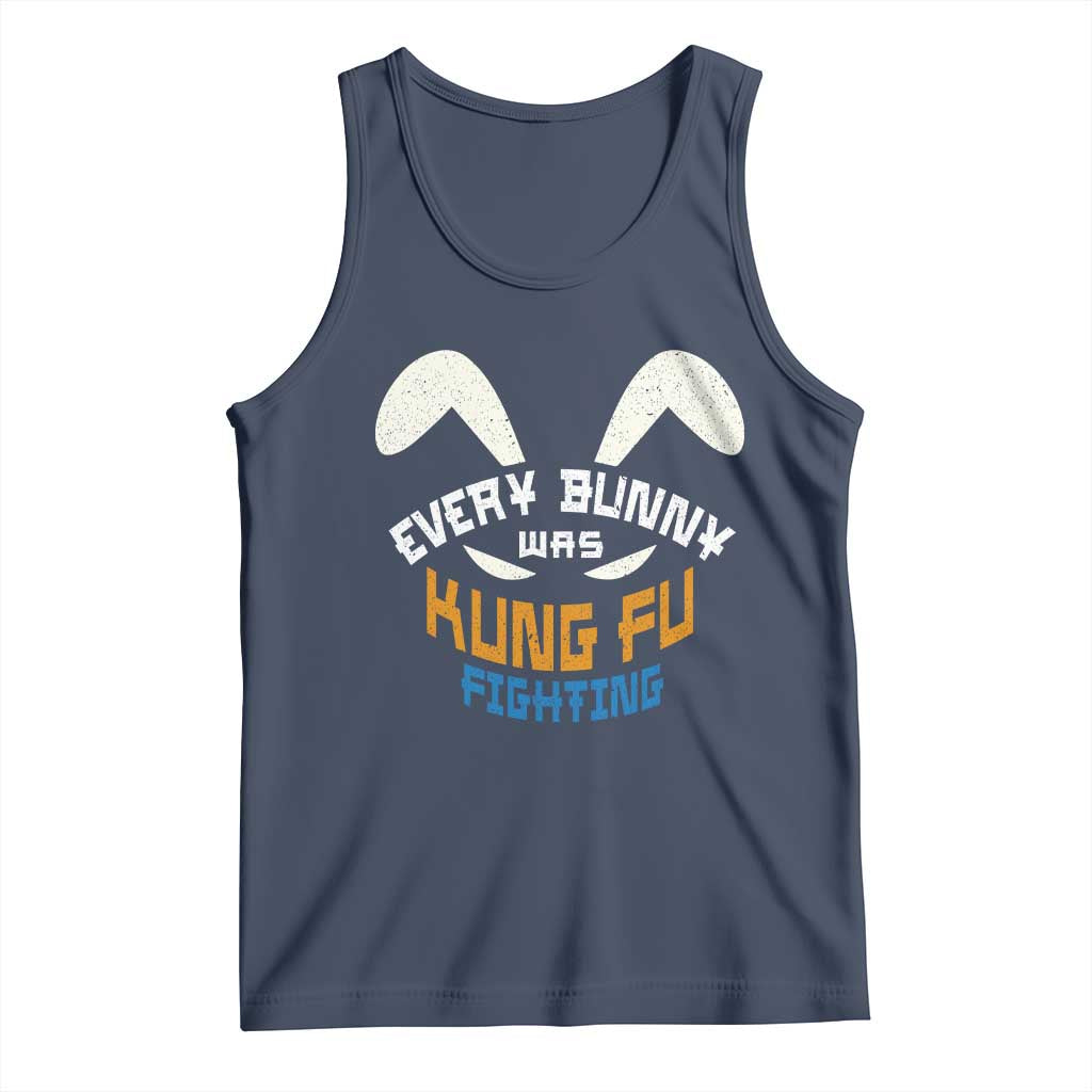 Every Bunny Was Kung Fu Fighting Tank Top Funny Easter Vintage Rabbit Face