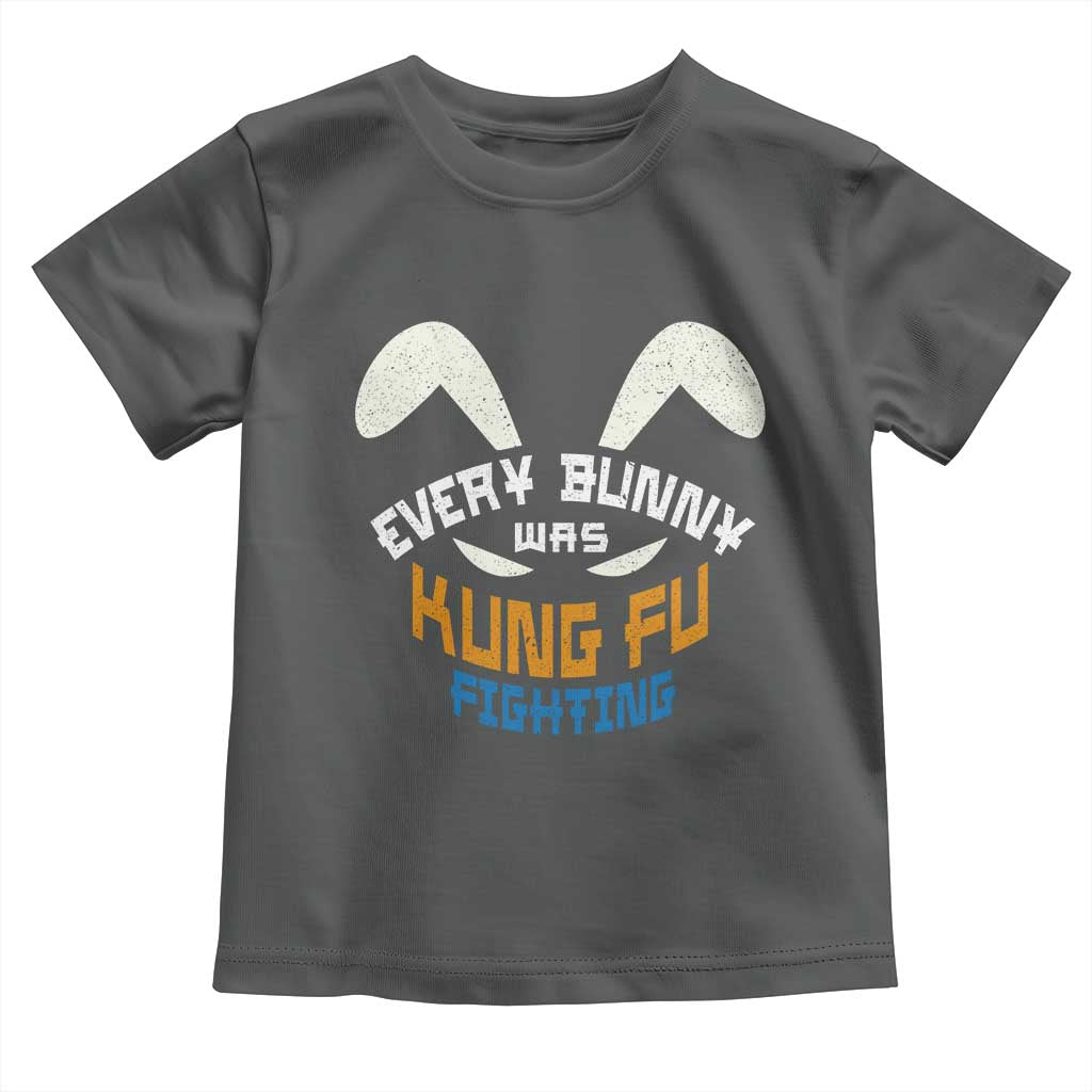 Every Bunny Was Kung Fu Fighting Toddler T Shirt Funny Easter Vintage Rabbit Face