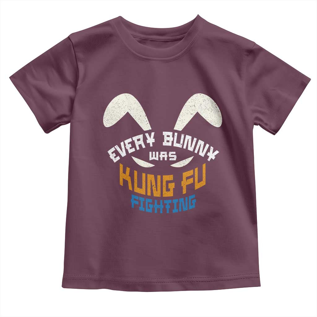 Every Bunny Was Kung Fu Fighting Toddler T Shirt Funny Easter Vintage Rabbit Face