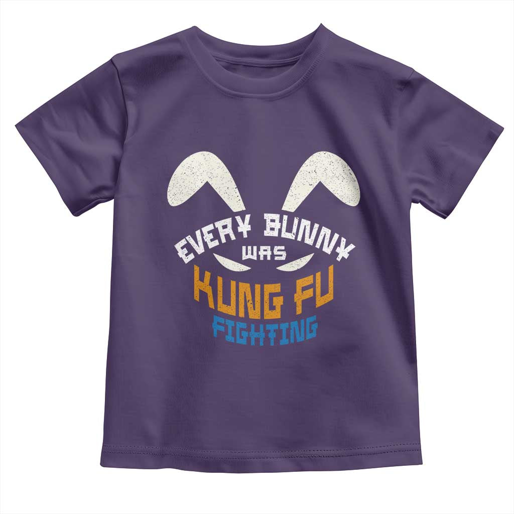 Every Bunny Was Kung Fu Fighting Toddler T Shirt Funny Easter Vintage Rabbit Face