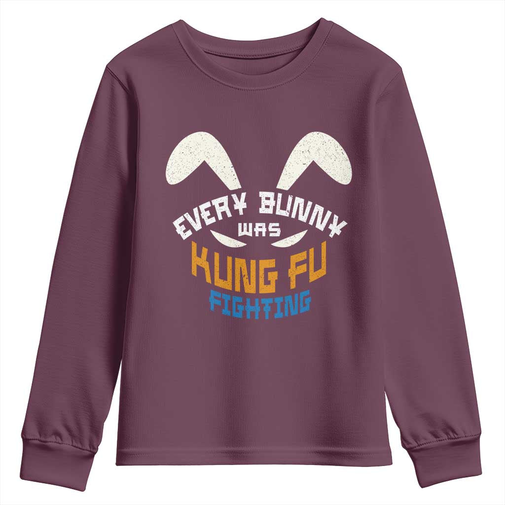 Every Bunny Was Kung Fu Fighting Youth Sweatshirt Funny Easter Vintage Rabbit Face