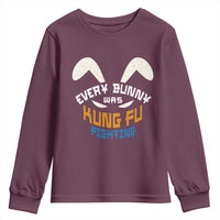 Every Bunny Was Kung Fu Fighting Youth Sweatshirt Funny Easter Vintage Rabbit Face