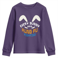 Every Bunny Was Kung Fu Fighting Youth Sweatshirt Funny Easter Vintage Rabbit Face