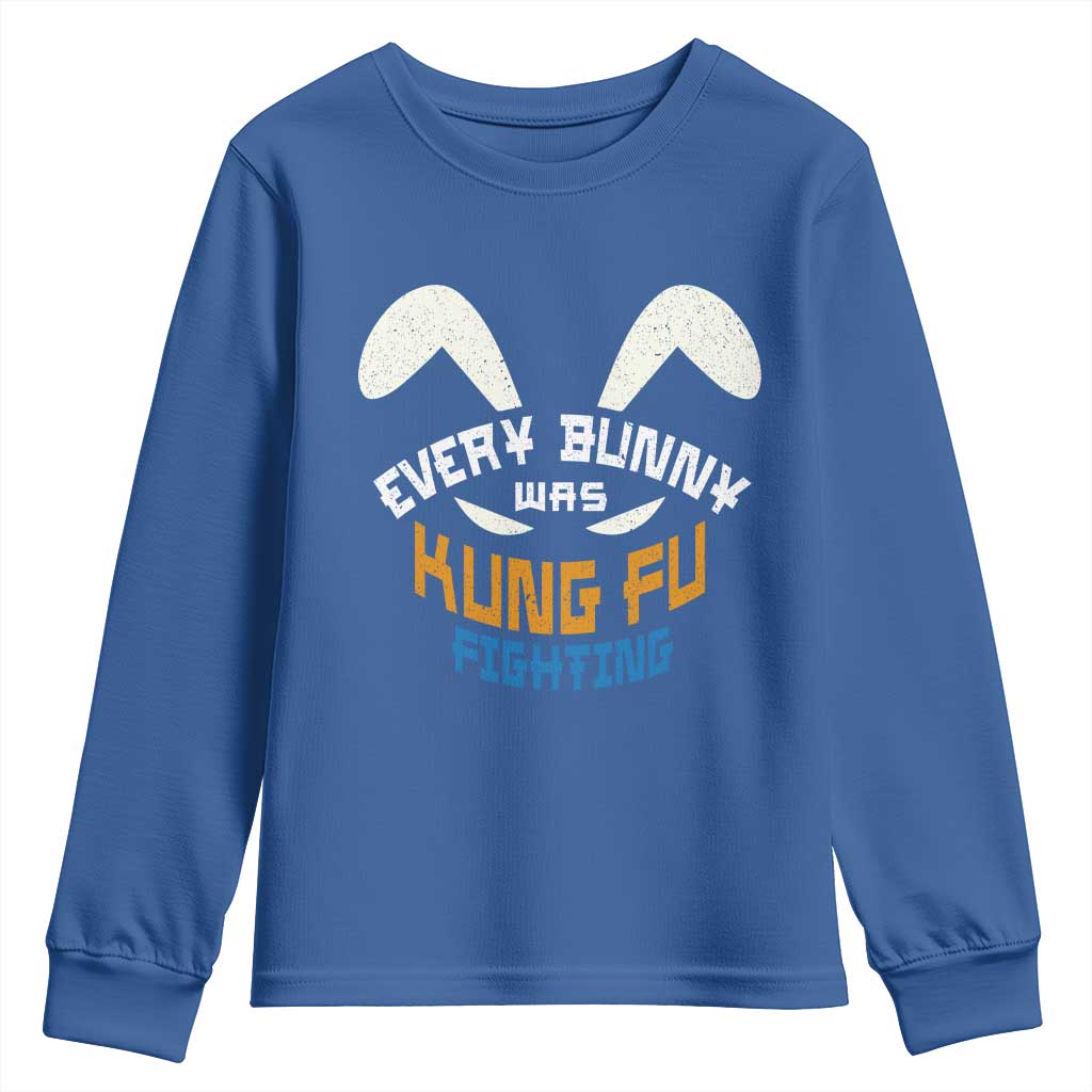 Every Bunny Was Kung Fu Fighting Youth Sweatshirt Funny Easter Vintage Rabbit Face