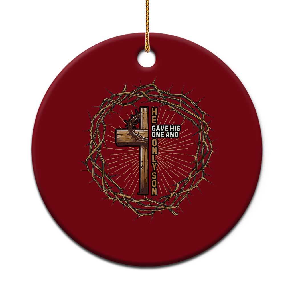 Christian Cross Ceramic Ornament Bible John 3:16 Jesus He Gave His Only Son Jesus Christian - Wonder Print Shop