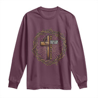 Christian Cross Long Sleeve Shirt Bible John 3:16 Jesus He Gave His Only Son Jesus Christian - Wonder Print Shop