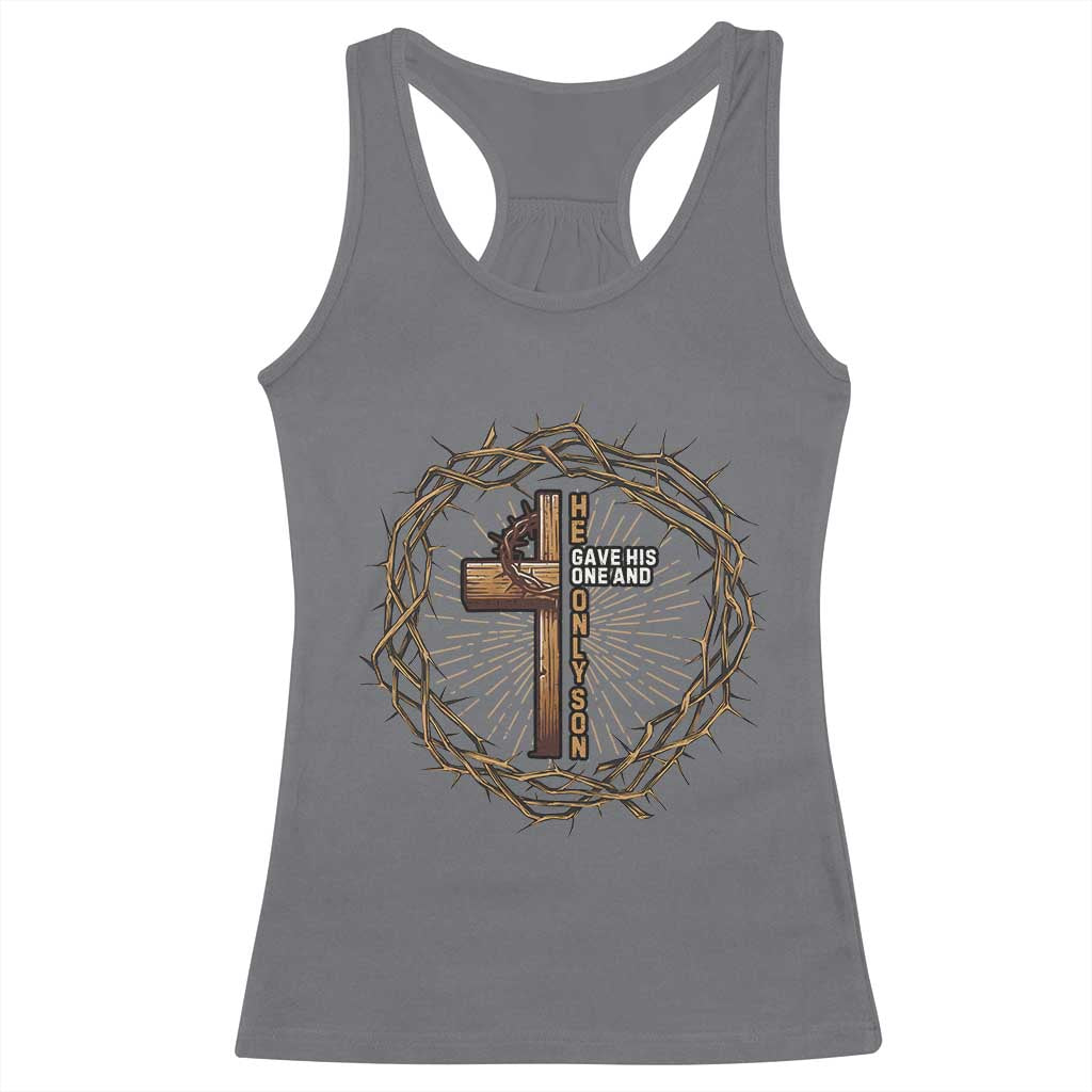 Christian Cross Racerback Tank Top Bible John 3:16 Jesus He Gave His Only Son Jesus Christian - Wonder Print Shop