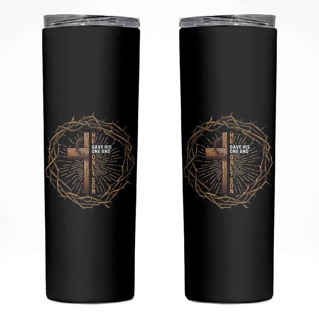 Christian Cross Skinny Tumbler Bible John 3:16 Jesus He Gave His Only Son Jesus Christian - Wonder Print Shop
