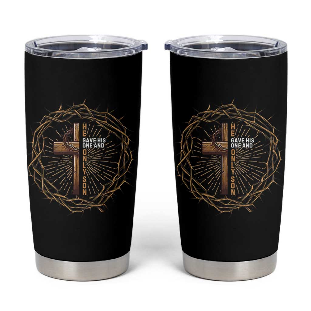 Christian Cross Tumbler Cup Bible John 3:16 Jesus He Gave His Only Son Jesus Christian - Wonder Print Shop