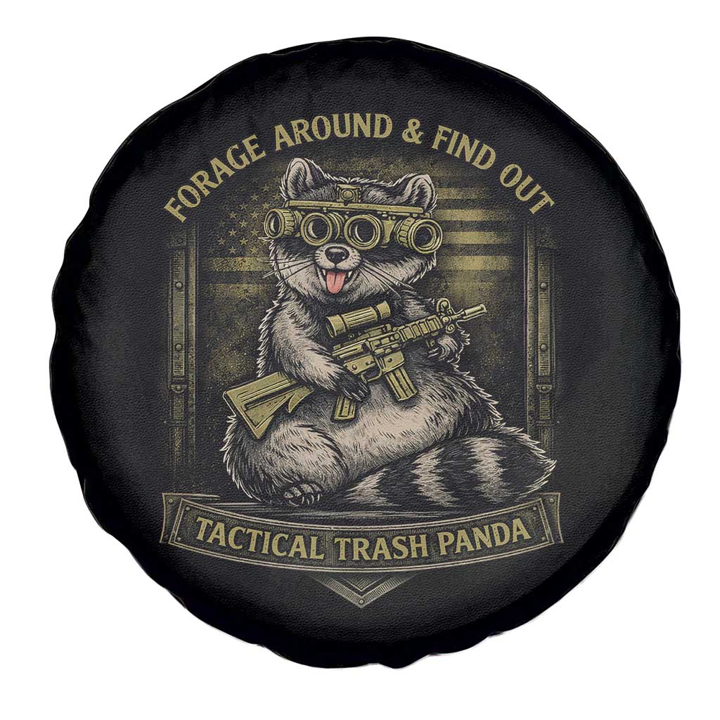 Tactical Trash Panda Spare Tire Cover Funny Raccoon Military Graphic Patriotic Veteran