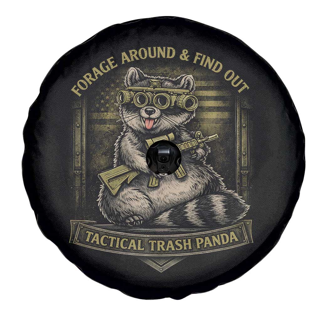 Tactical Trash Panda Spare Tire Cover Funny Raccoon Military Graphic Patriotic Veteran