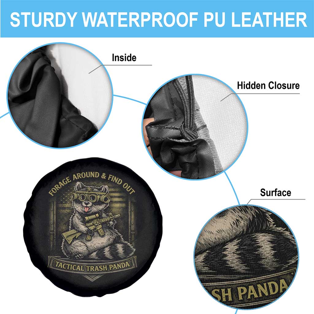 Tactical Trash Panda Spare Tire Cover Funny Raccoon Military Graphic Patriotic Veteran