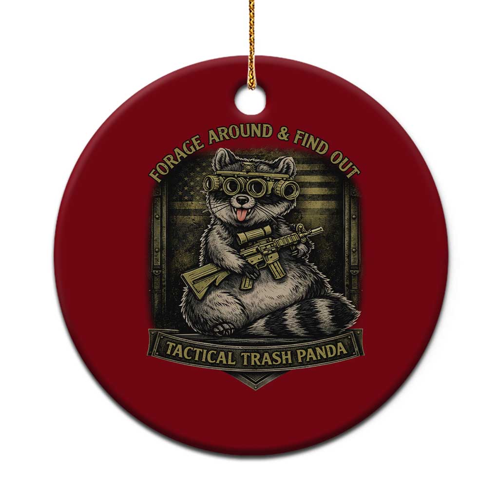 Tactical Trash Panda Ceramic Ornament Funny Raccoon Military Graphic Patriotic Veteran