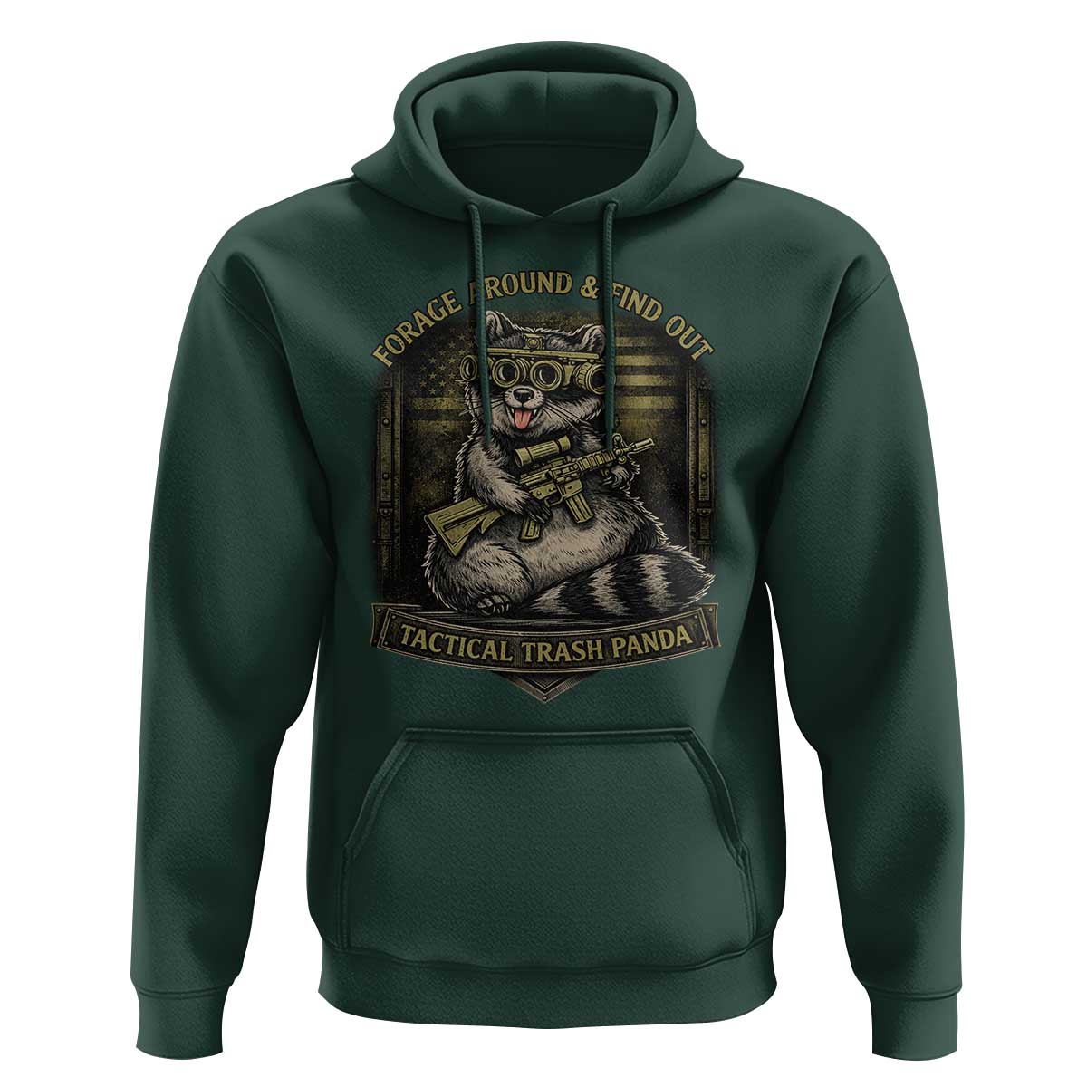 Tactical Trash Panda Hoodie Funny Raccoon Military Graphic Patriotic Veteran