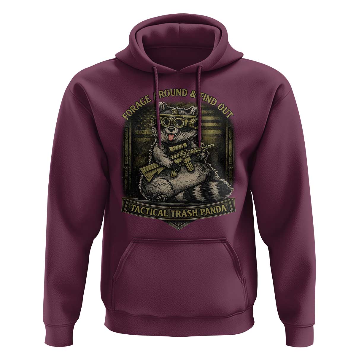 Tactical Trash Panda Hoodie Funny Raccoon Military Graphic Patriotic Veteran