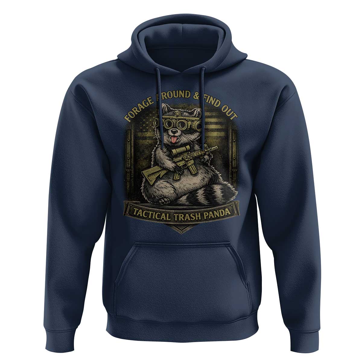 Tactical Trash Panda Hoodie Funny Raccoon Military Graphic Patriotic Veteran