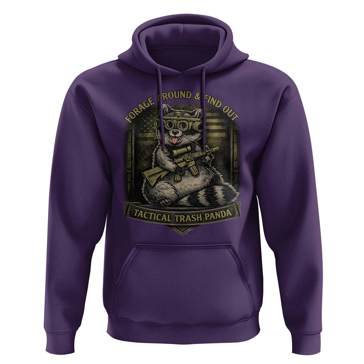 Tactical Trash Panda Hoodie Funny Raccoon Military Graphic Patriotic Veteran