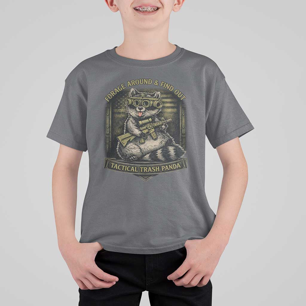 Tactical Trash Panda T Shirt For Kid Funny Raccoon Military Graphic Patriotic Veteran
