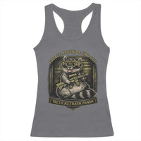 Tactical Trash Panda Racerback Tank Top Funny Raccoon Military Graphic Patriotic Veteran
