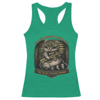 Tactical Trash Panda Racerback Tank Top Funny Raccoon Military Graphic Patriotic Veteran