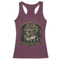Tactical Trash Panda Racerback Tank Top Funny Raccoon Military Graphic Patriotic Veteran