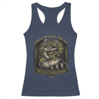 Tactical Trash Panda Racerback Tank Top Funny Raccoon Military Graphic Patriotic Veteran