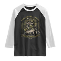 Tactical Trash Panda Raglan Shirt Funny Raccoon Military Graphic Patriotic Veteran