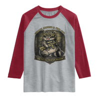 Tactical Trash Panda Raglan Shirt Funny Raccoon Military Graphic Patriotic Veteran